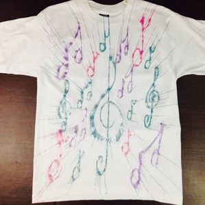 Screen Stars Best Music Note Painted T Shirt